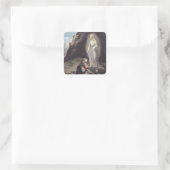 Maagd Maria van Lourdes Vierkante Sticker (Tas)
