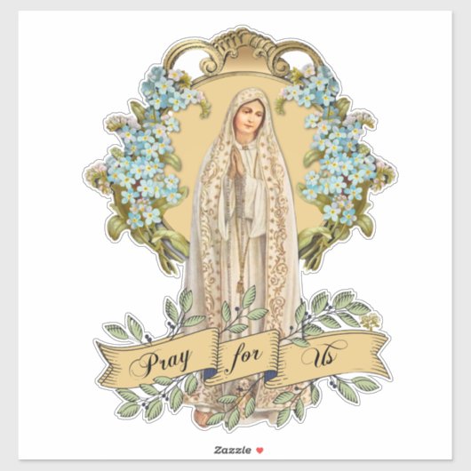 Maagd Maria Vrouwe van Fatima Rozenkrans Gebed Sticker (Vel)