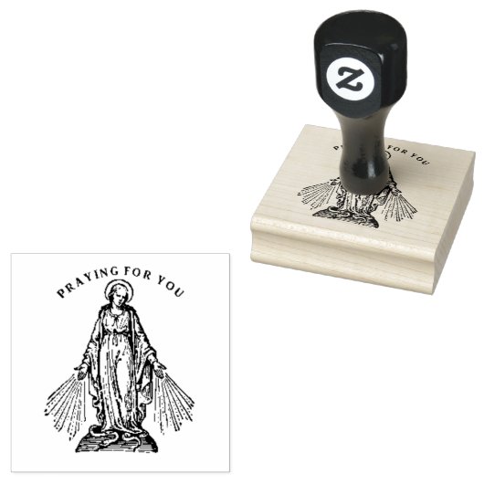 Maagd Maria Vrouwe van Genade Religieuze Line Art Rubberstempel (Gestempeld)