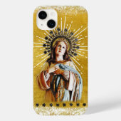 Maagd Maria Wit & Goud Sterrenkroon Case-Mate iPhone Case (Achterkant)