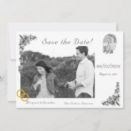 Maagd Maria Zilveren Katholieke bruiloft Save the  Save The Date