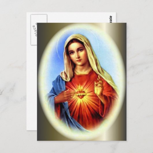 Maagd Maria zonder blozen - Moeder van God Briefkaart (Voorkant / Achterkant)