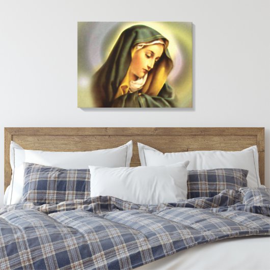 Maagd Maria zonder blozen - Moeder van God Canvas Afdruk (Insitu (Slaapkamer))
