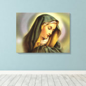 Maagd Maria zonder blozen - Moeder van God Canvas Afdruk (Insitu (Houten vloer))