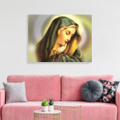 Maagd Maria zonder blozen - Moeder van God Canvas Afdruk (Insitu (Woonkamer))