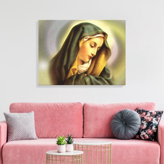 Maagd Maria zonder blozen - Moeder van God Canvas Afdruk (Insitu (Woonkamer))