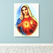 Maagd Maria zonder blozen - Moeder van God Canvas Afdruk (Insitu (Houten vloer))