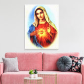 Maagd Maria zonder blozen - Moeder van God Canvas Afdruk (Insitu (Woonkamer))
