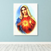 Maagd Maria zonder blozen - Moeder van God Canvas Afdruk (Insitu (Houten vloer))