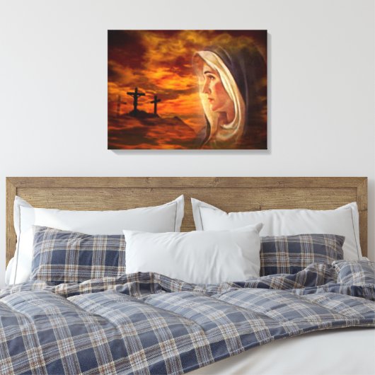Maagd Maria zonder blozen - Moeder van God Canvas Afdruk (Insitu (Slaapkamer))