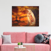 Maagd Maria zonder blozen - Moeder van God Canvas Afdruk (Insitu (Woonkamer))