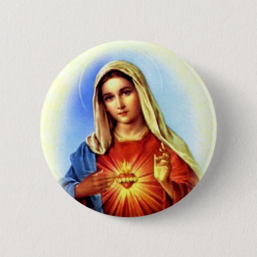 Maagd Maria zonder blozen - Moeder van God Ronde Button 5,7 Cm (Voorkant)