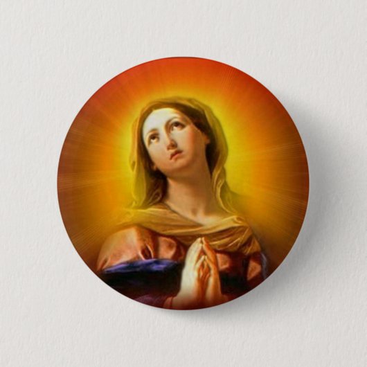 Maagd Maria zonder blozen - Moeder van God Ronde Button 5,7 Cm (Voorkant)
