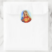 Maagd Maria zonder blozen - Moeder van God Ronde Sticker (Tas)