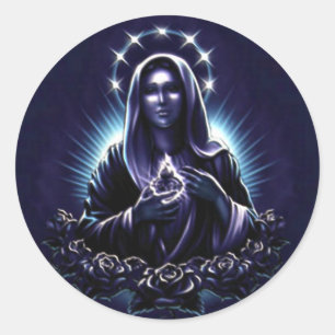 Maagd Maria zonder blozen - Moeder van God Ronde Sticker