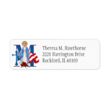 Maagd Mary American Flag Religious Cross, zonder b