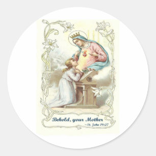 Maagd-Mary-artikelen in de zegen Ronde Sticker