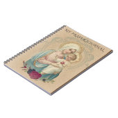  Maagd Mary Baby Jesus Floral Notitieboek (Linkerzijde)