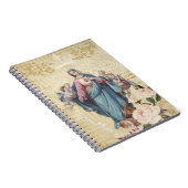 Maagd Mary Baby Jesus Floral Notitieboek (Rechterzijde)