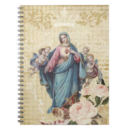  Maagd Mary Baby Jesus Floral Notitieboek