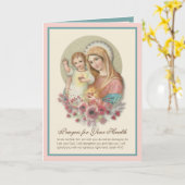 Maagd Mary Baby Jesus Flowers krijgen een blote ma Kaart (Gele Bloem)