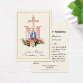 Maagd Mary Elegant Prayer Wedding Favor Kaart (Bureau)