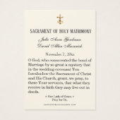 Maagd Mary Elegant Prayer Wedding Favor Kaart (Achterkant)