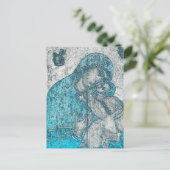 Maagd Mary en Baby Jesus Christus  Blue Briefkaart (Staand voorkant)