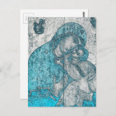 Maagd Mary en Baby Jesus Christus  Blue Briefkaart (Voorkant / Achterkant)