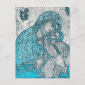 Maagd Mary en Baby Jesus Christus  Blue Briefkaart (Voorkant)