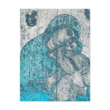 Maagd Mary en Baby Jesus Christus  Blue