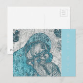 Maagd Mary en Baby Jesus Christus  Blue Briefkaart (Voorkant / Achterkant)