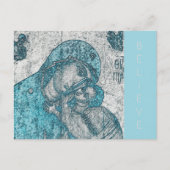 Maagd Mary en Baby Jesus Christus  Blue Briefkaart (Voorkant)