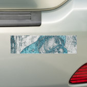 Maagd Mary en Baby Jesus Christus  Blue Bumpersticker (Op auto)