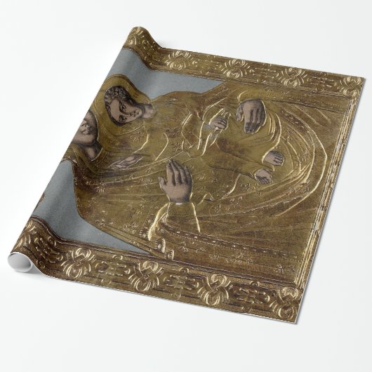 Maagd Mary en Baby Jesus Christus Golden Elegant Cadeaupapier (Uitgerold)