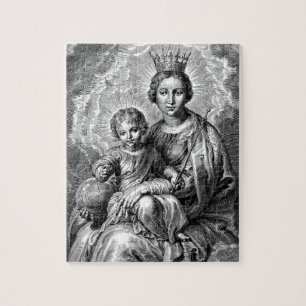 Maagd Mary en baby Jesus Christus Legpuzzel