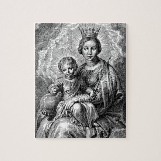 Maagd Mary en baby Jesus Christus Legpuzzel (Verticaal)