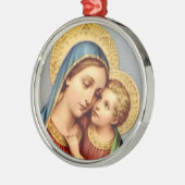 Maagd Mary en Baby Jesus Kerstversiering Metalen Ornament (Links)