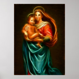 Maagd Mary en Baby Jesus Poster