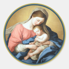 Maagd Mary en Child Jesus Christus Ronde Sticker