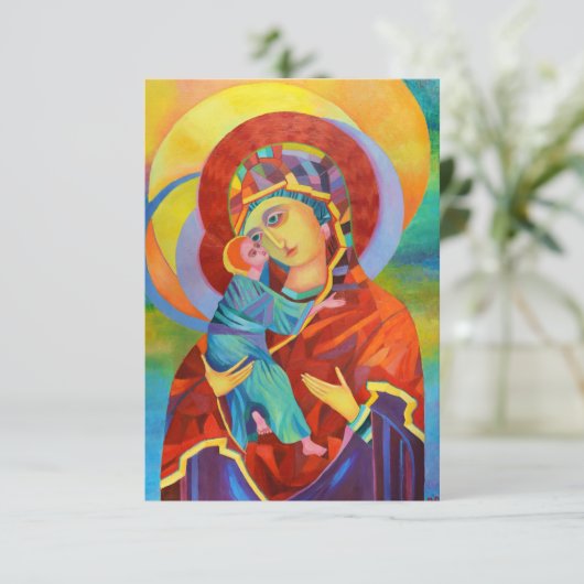 Maagd Mary en Child Our Lady Briefkaart (Staand voorkant)