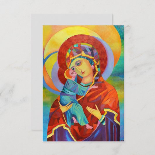 Maagd Mary en Child Our Lady Briefkaart (Voorkant / Achterkant)