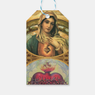 Maagd Mary en het heilige hart van Jezus Cadeaulabel