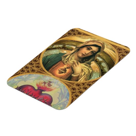 Maagd Mary en het heilige hart van Jezus Magneet (Linkerzijde)