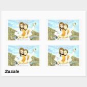 Maagd Mary en het kind Jezus Rechthoekige Sticker (Vel)