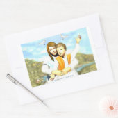 Maagd Mary en het kind Jezus Rechthoekige Sticker (Envelop)