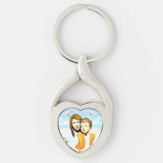 Maagd Mary en het kind Jezus Sleutelhanger (Voorkant)