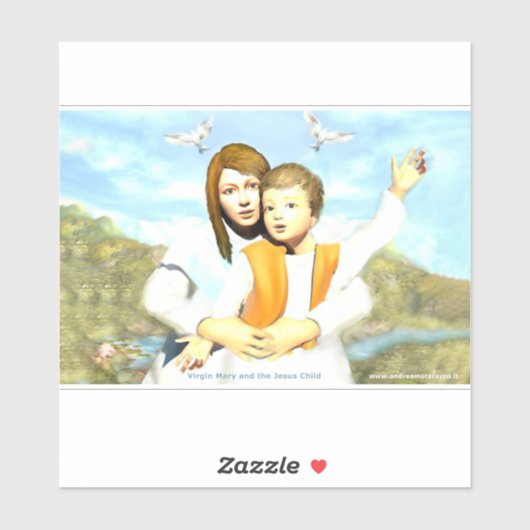 Maagd Mary en het kind Jezus Sticker (Vel)