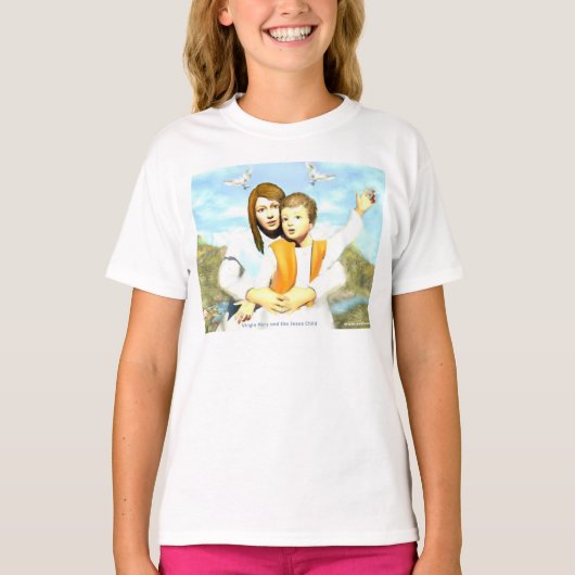 Maagd Mary en het kind Jezus T-shirt (Voorkant)