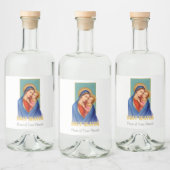 Maagd Mary en Jezus Heilig Water Likeurfles Etiket (Flessen)